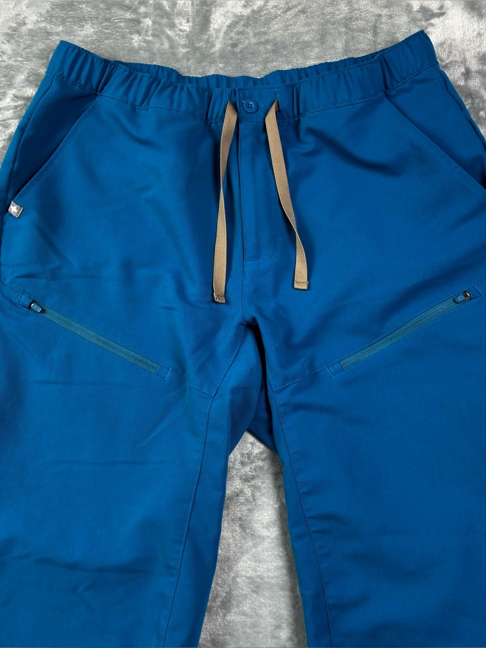 Figs Jogger Scrub Pant Button Closure Zipper Fly Size Large Royal Blue M20SW2019